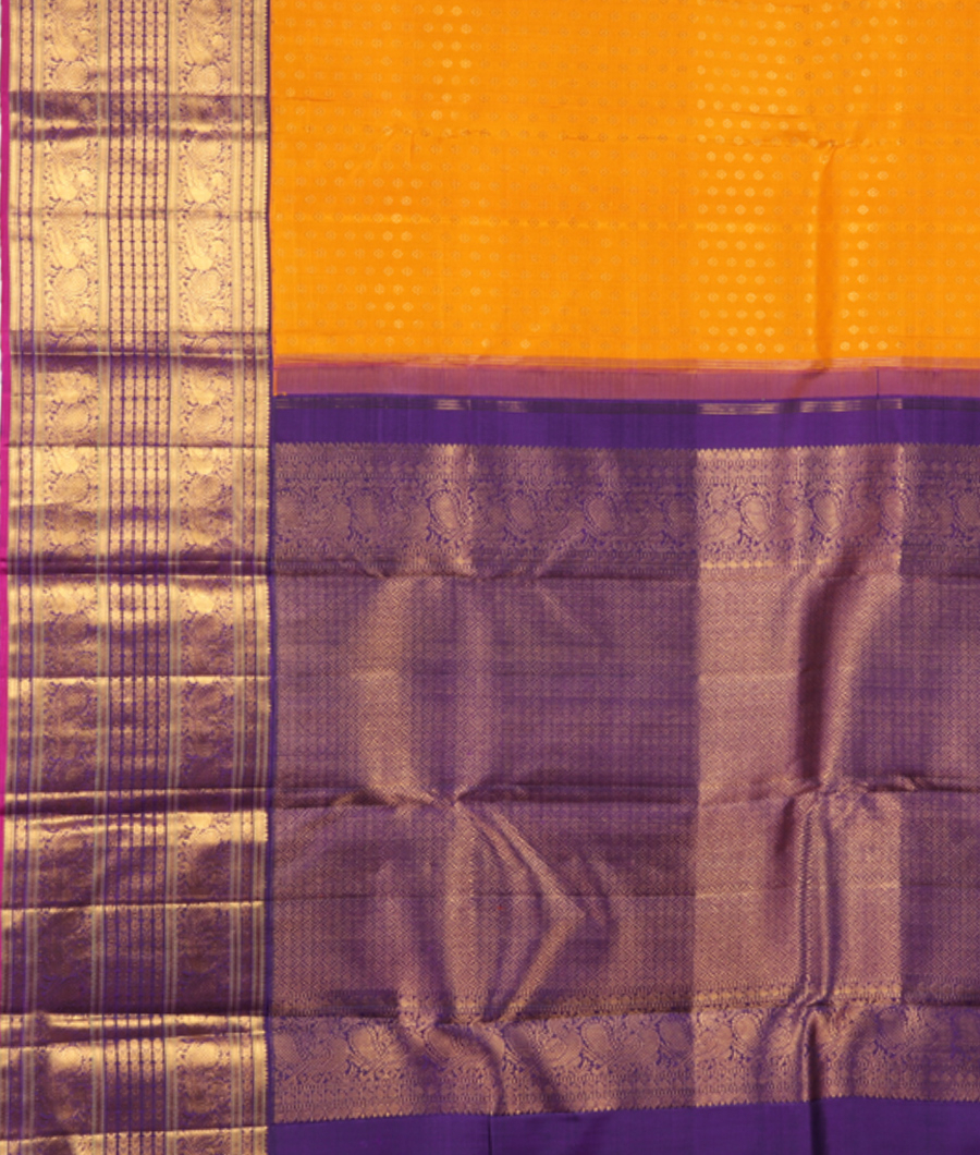 Yellow Handwoven Kanjivaram Silk Saree T2682214
