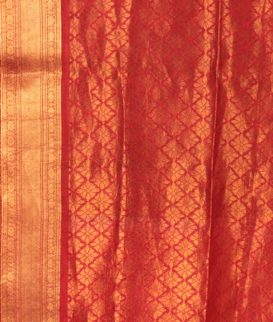 Mustard Yellow Printed Raw Silk Saree T2896083