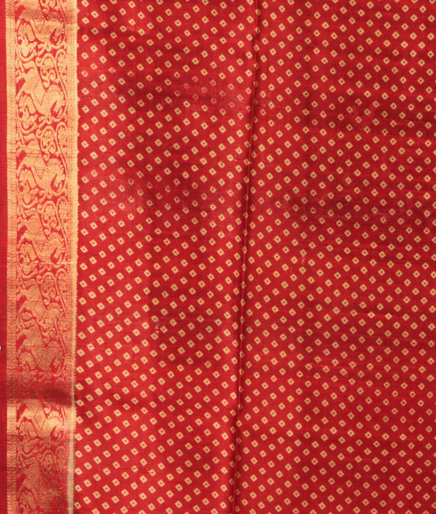 Grey Printed Raw Silk Saree T2586363