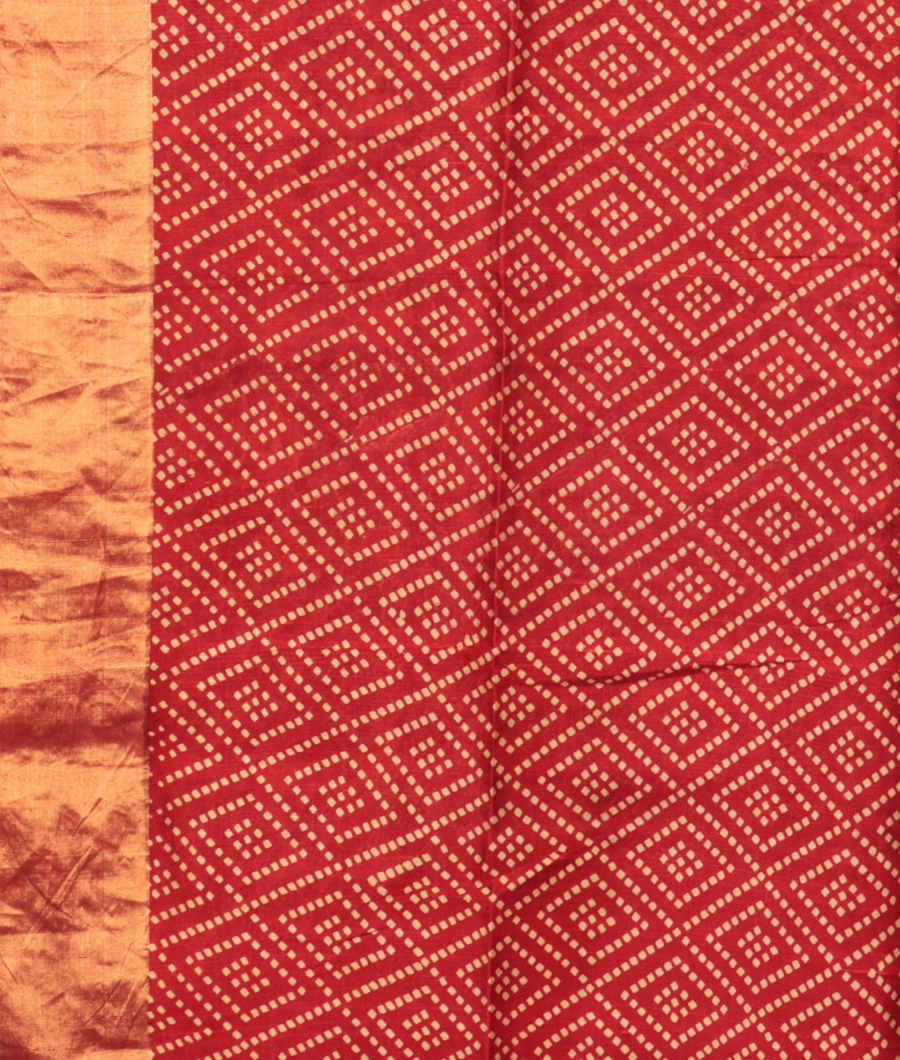 Blue Printed Raw Silk Saree T2913003