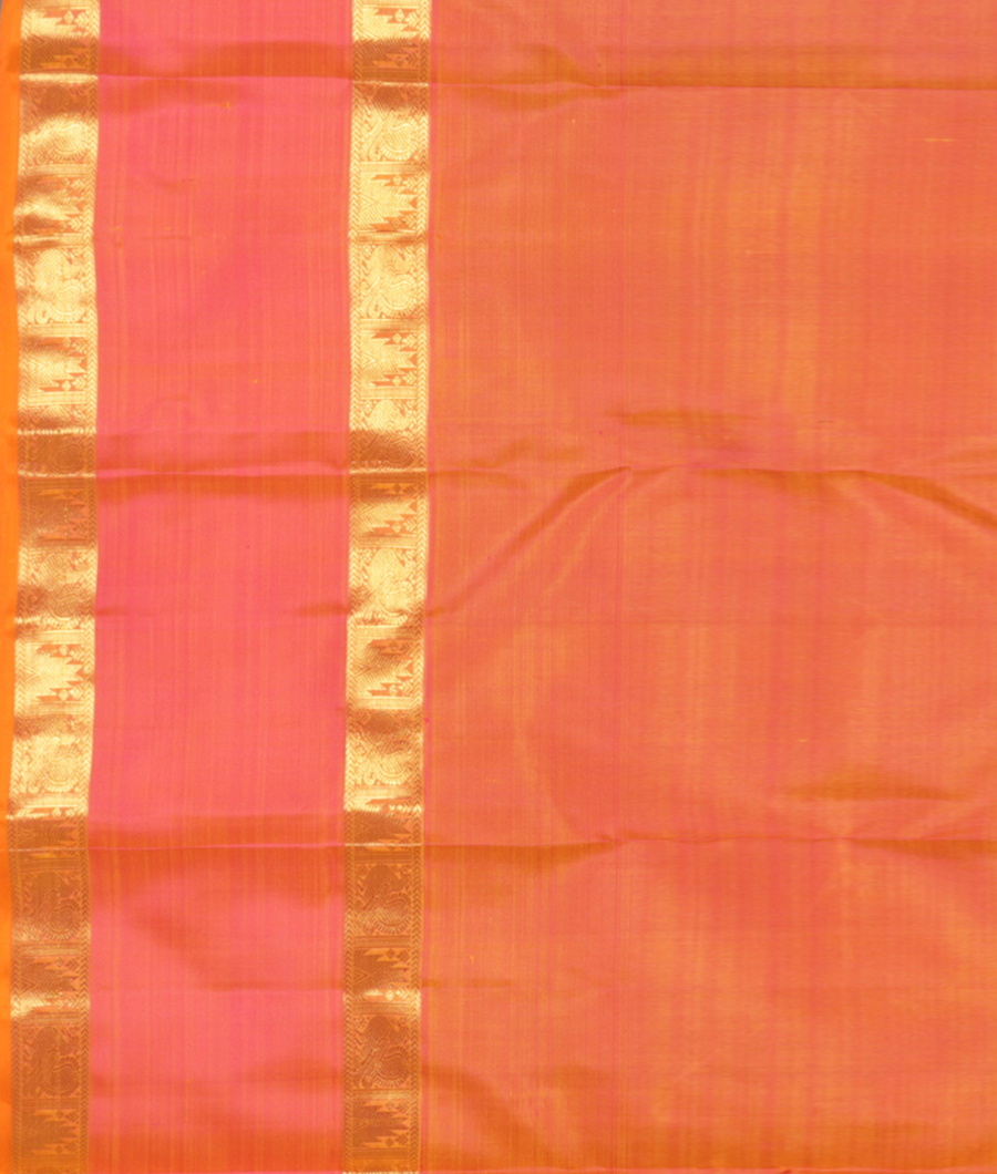 Yellowish Green Handwoven Kanjivaram Silk Saree T2494913