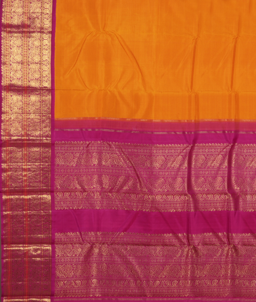 Yellow Handwoven Kanjivaram Silk Saree T2826844