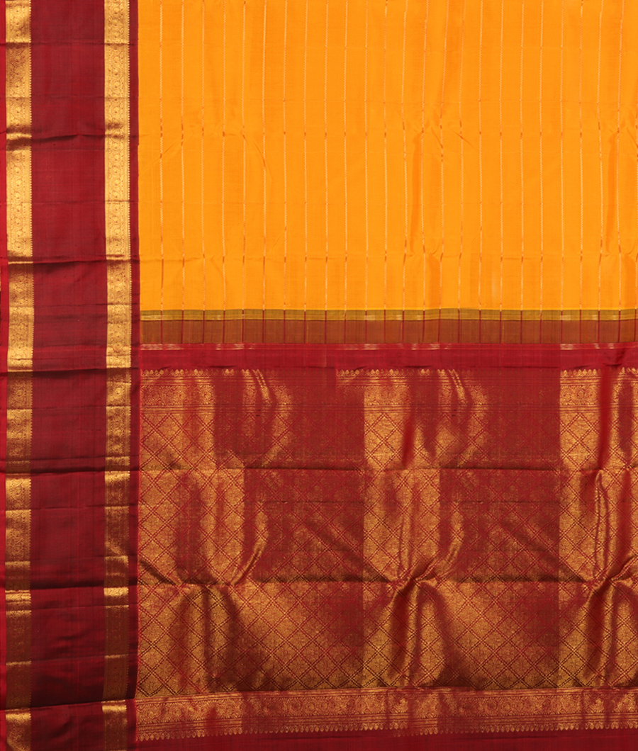 Yellow Handwoven Kanjivaram Silk Saree T2738454