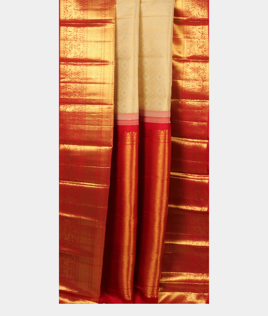 Cream Handwoven Kanjivaram Silk Saree T2770802