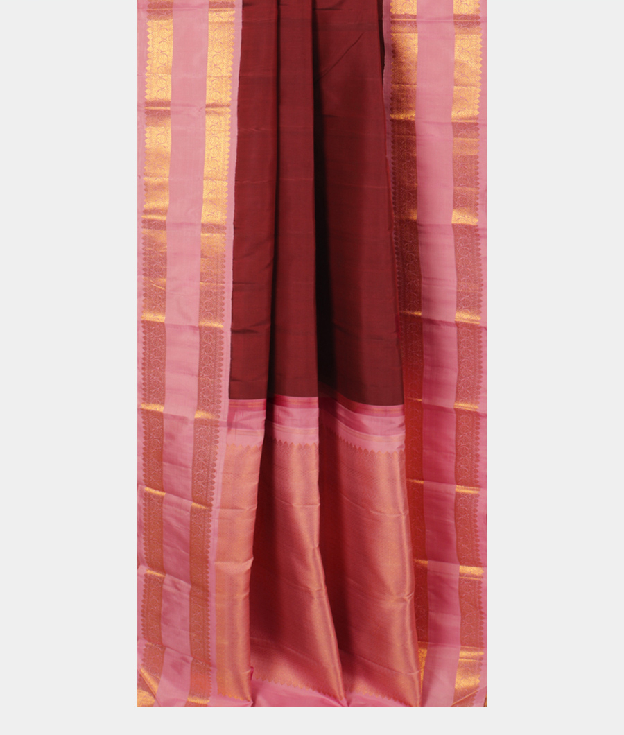 Deep Brown Handwoven Kanjivaram Silk Saree T2842542
