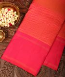 Pinkish Orange Handwoven Kanjivaram Silk Saree1