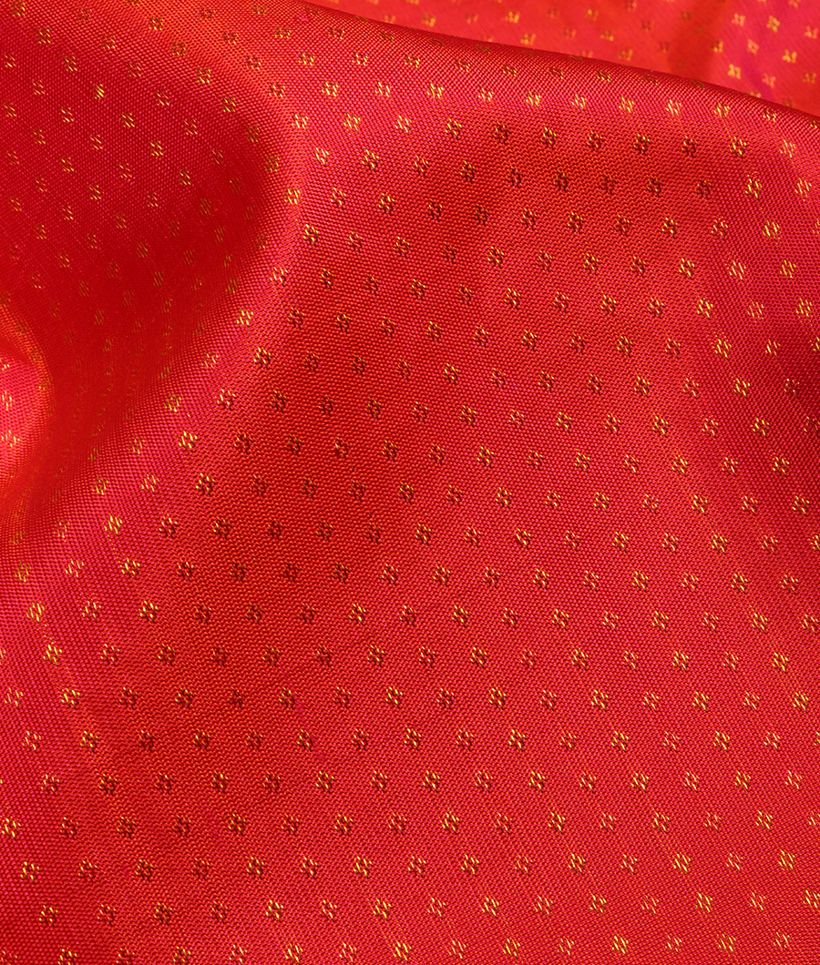 Pinkish Orange Handwoven Kanjivaram Silk Saree3