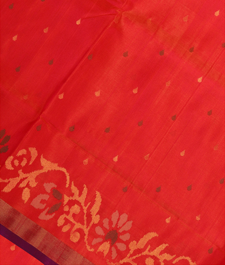 Pinkish Orange Uppada Silk Saree T296323-image