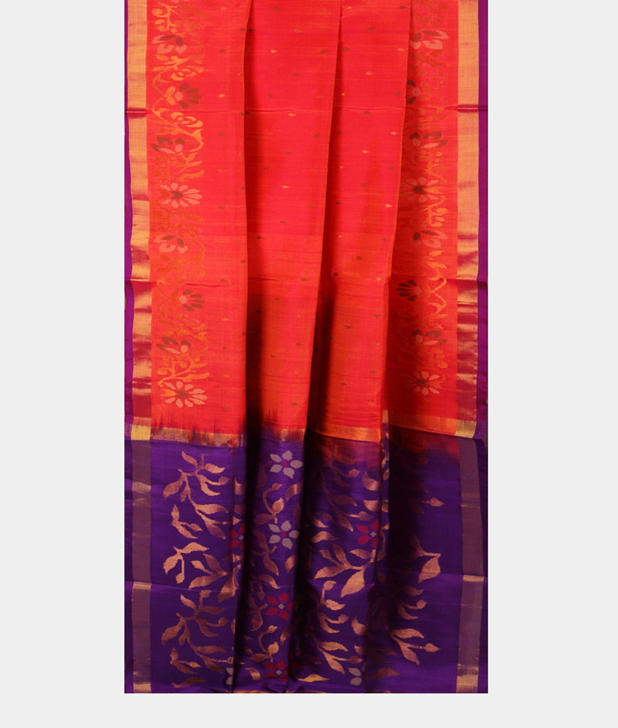 Pinkish Orange Uppada Silk Saree T2963232