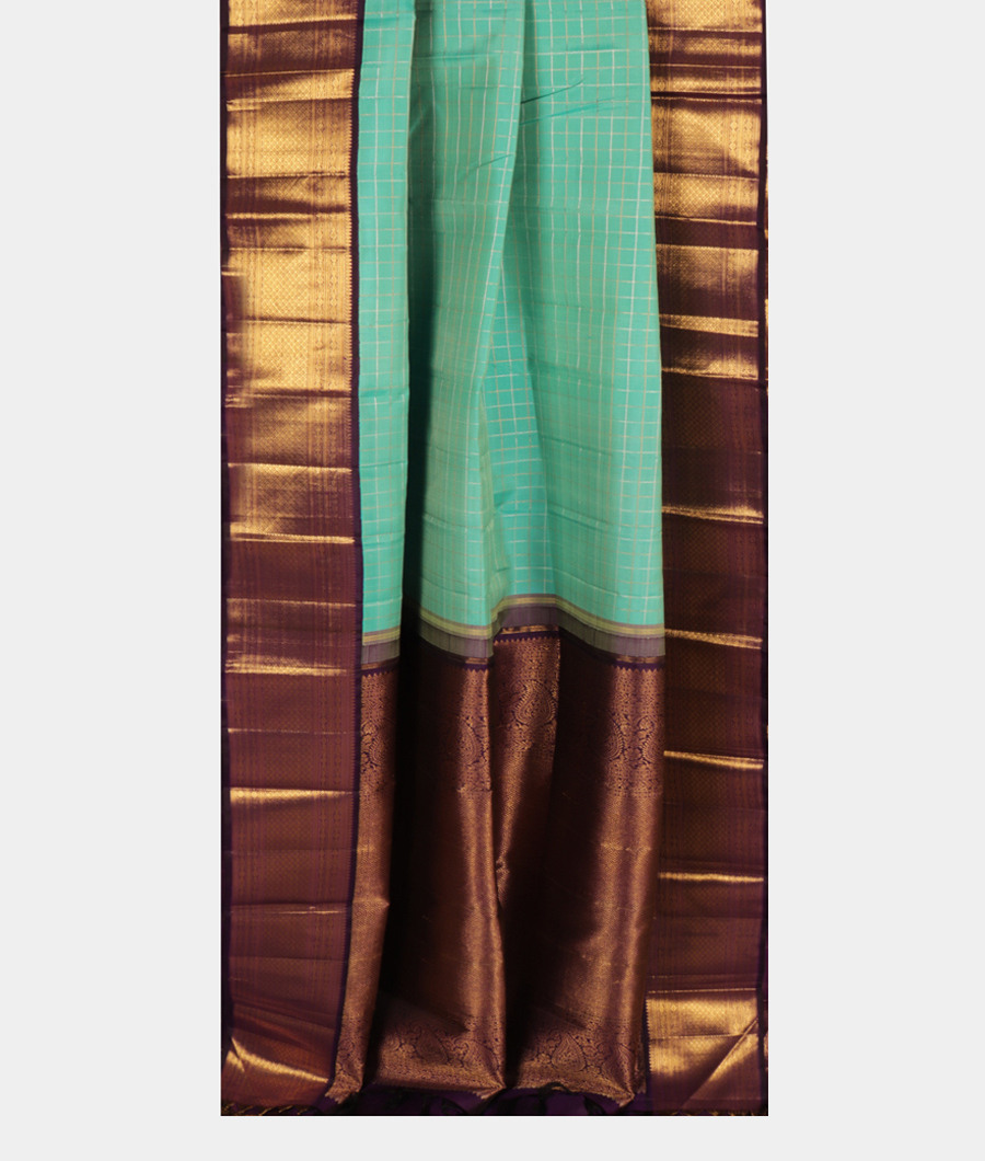 Greenish Blue Handwoven  Kanjivaram Silk Saree T2770072