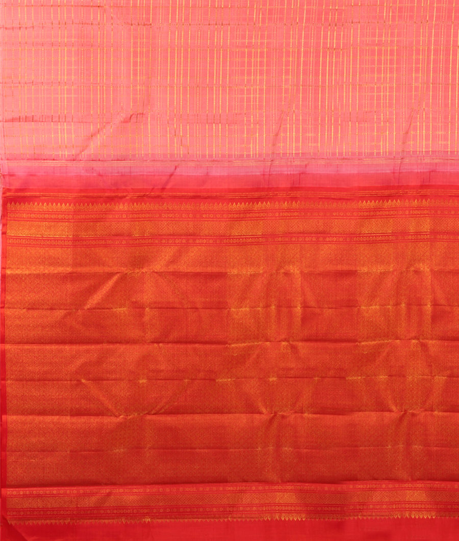 Peach Handwoven Kanjivaram Silk Saree T2506924