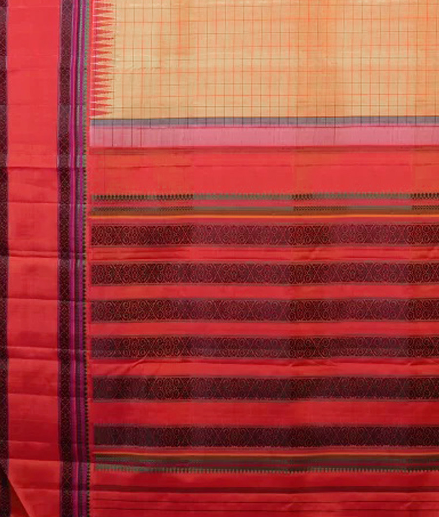 Beige Handwoven Kanjivaram Silk Saree T1967764