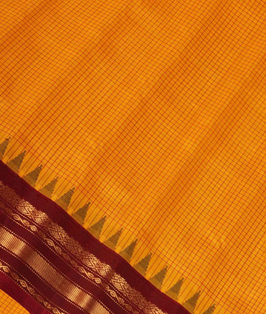 Yellow Gadwal Silk Saree T277869-image