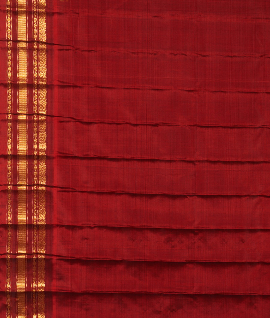 Yellow Gadwal Silk Saree T2778693