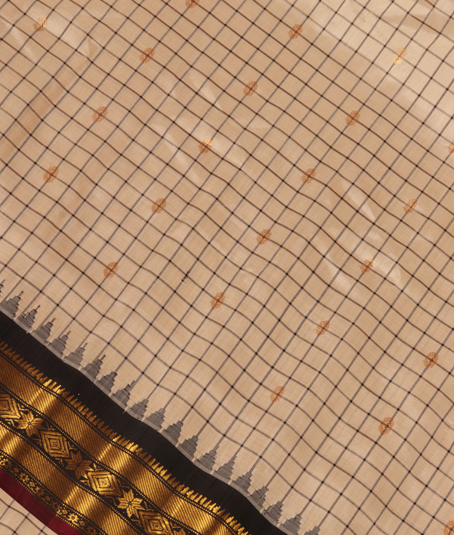 Beige Gadwal Silk Saree T277893-image