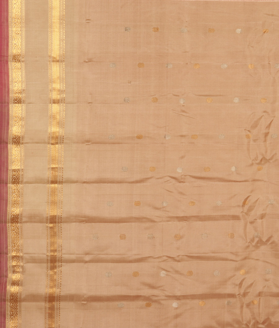 Pinkish Orange  Gadwal Silk Saree T2778903