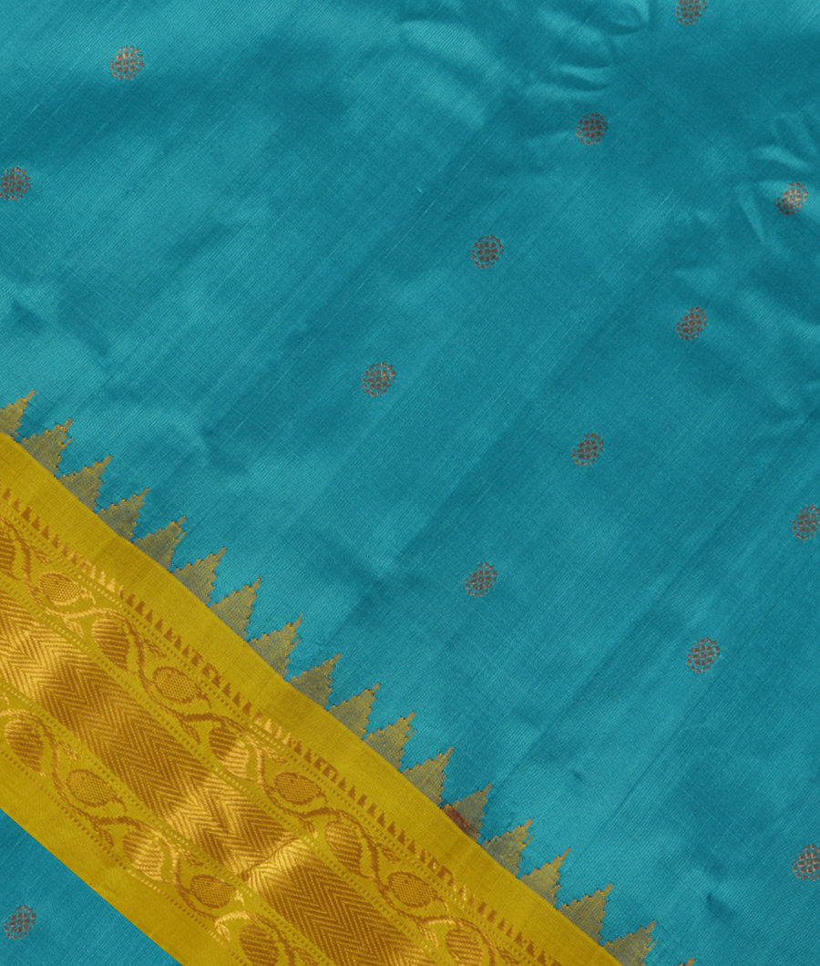 Blue Gadwal Silk Saree T277877-image