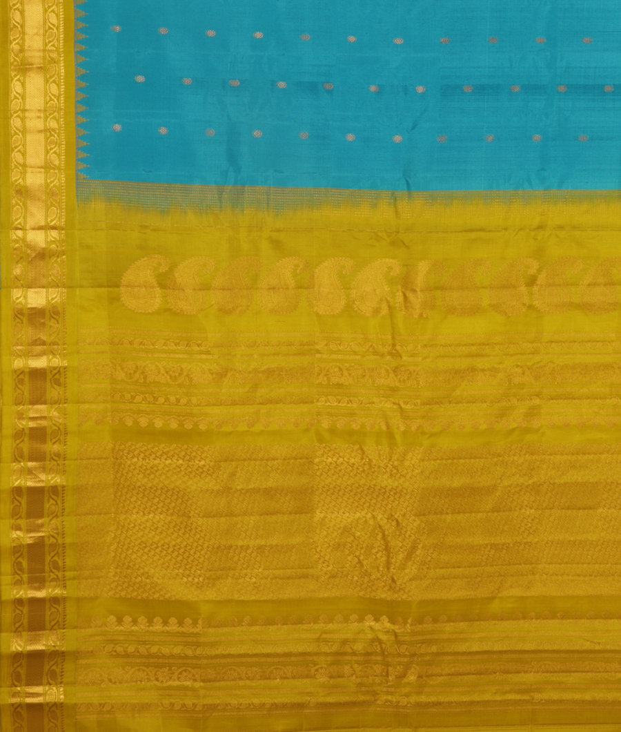 Blue Gadwal Silk Saree T2778774