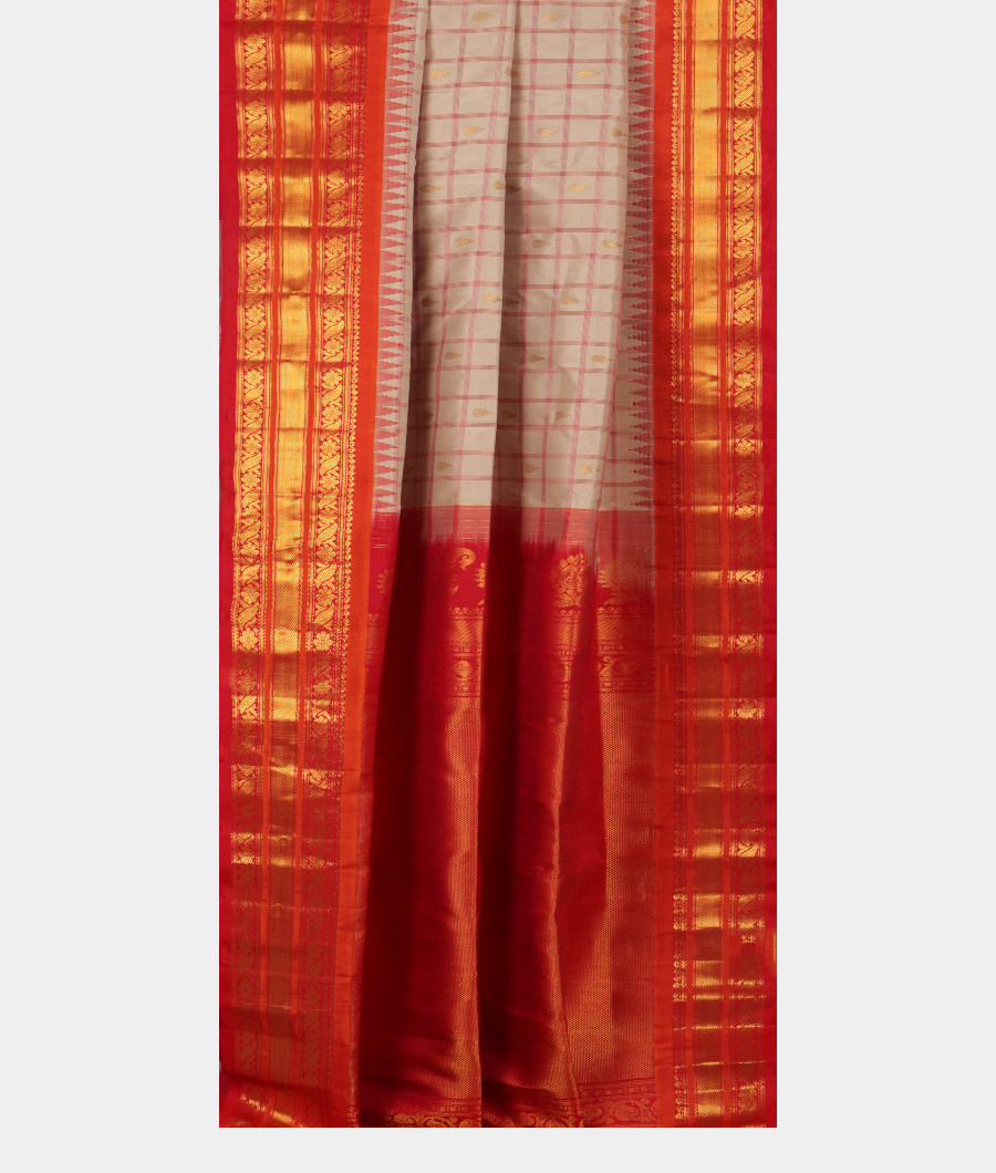 Light Grey Gadwal Silk Saree T2778912