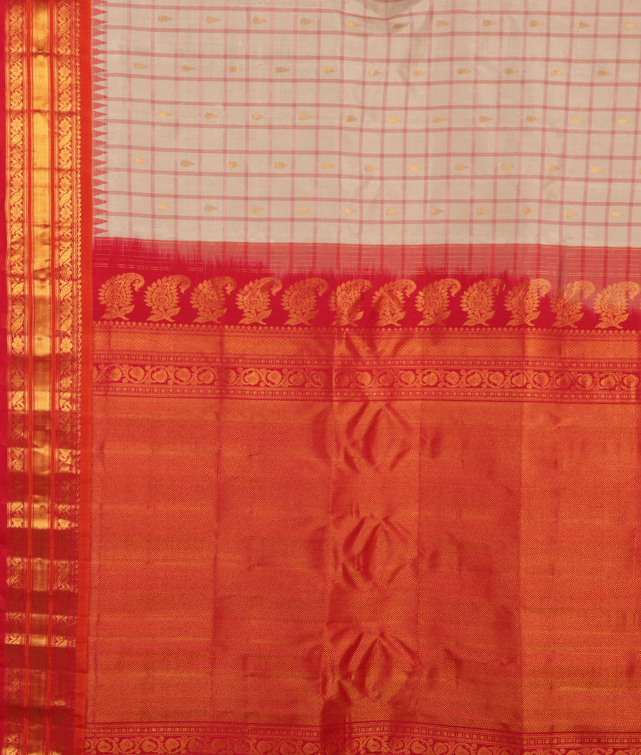 Light Grey Gadwal Silk Saree T2778914