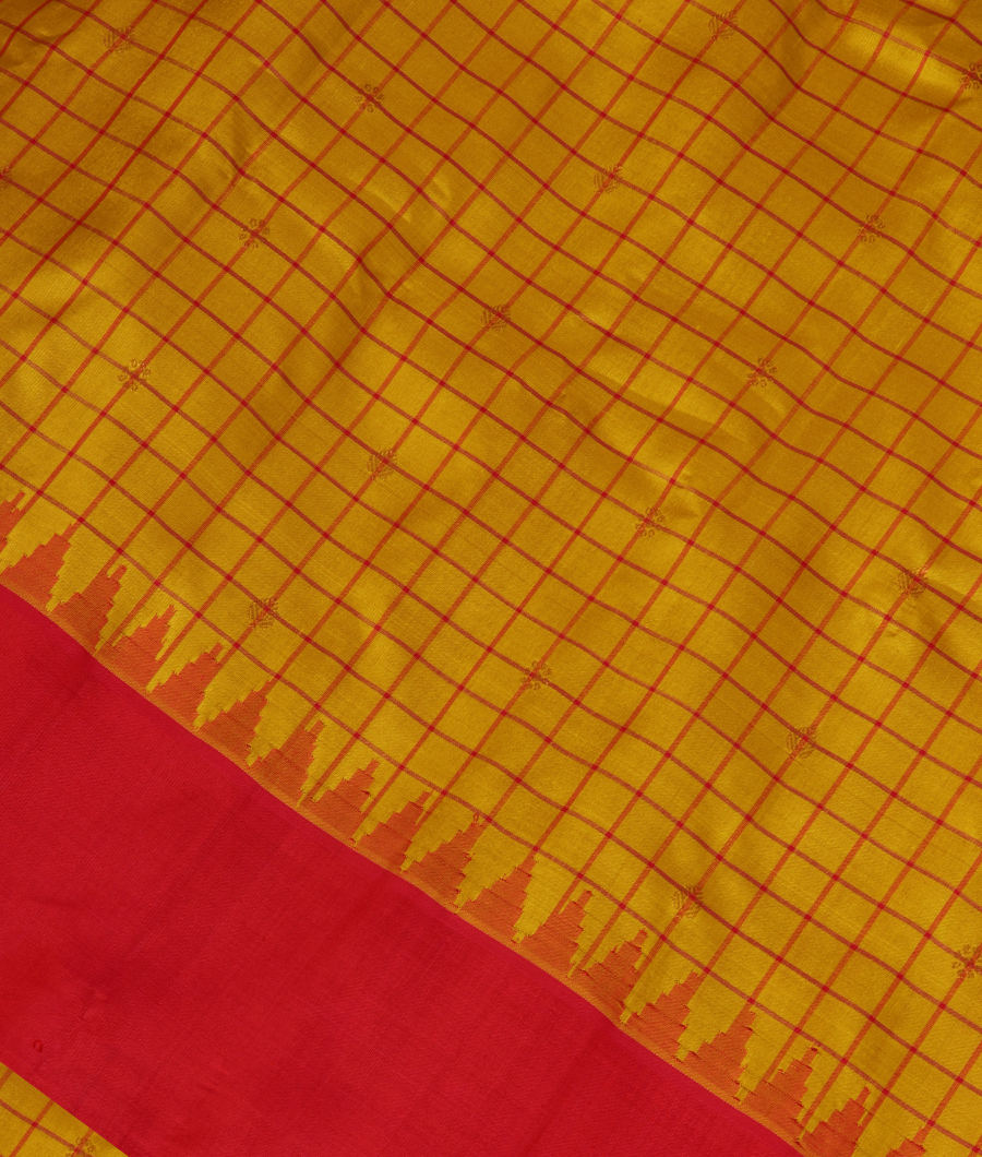 Yellow Gadwal Silk Saree T277863-image