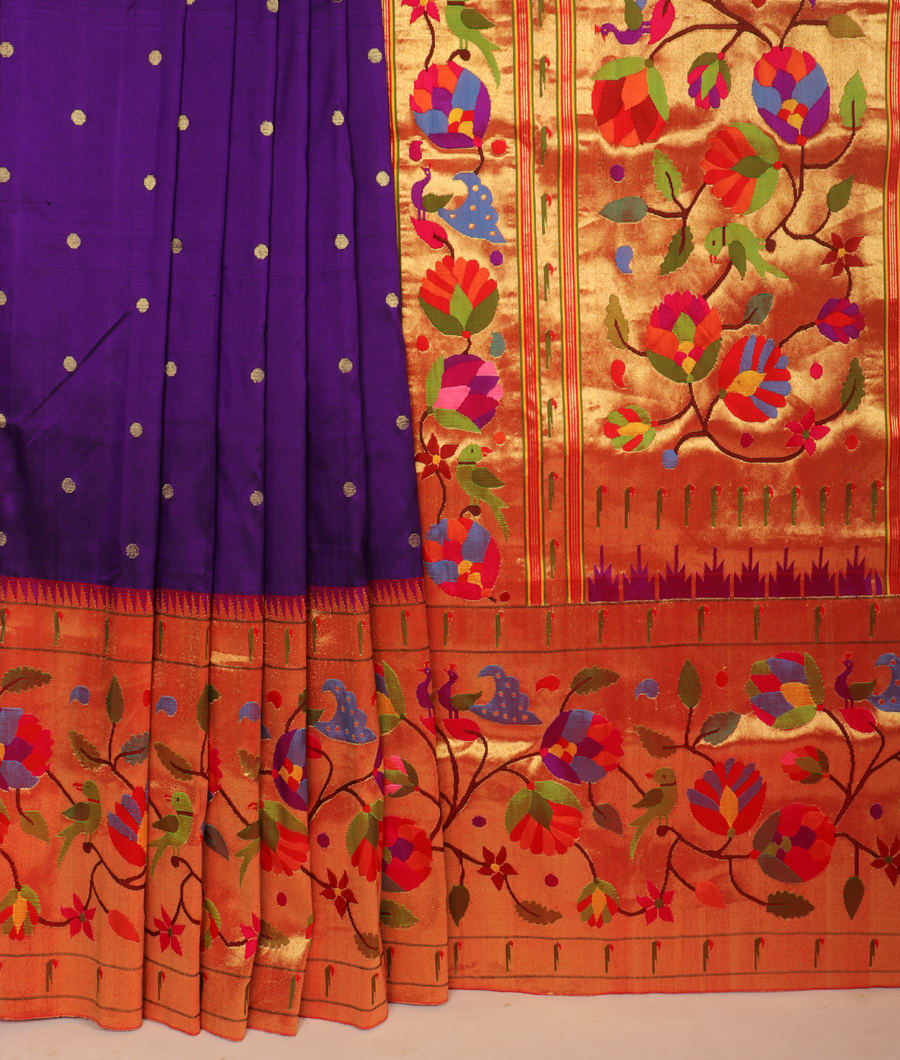 Violet Paithani Silk Saree T2564482
