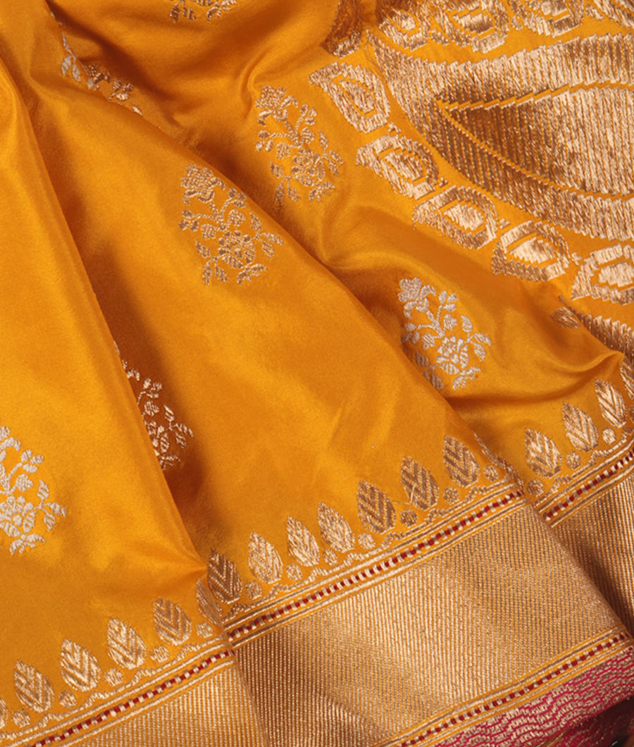 Yellow Banaras Silk Saree T277783-image