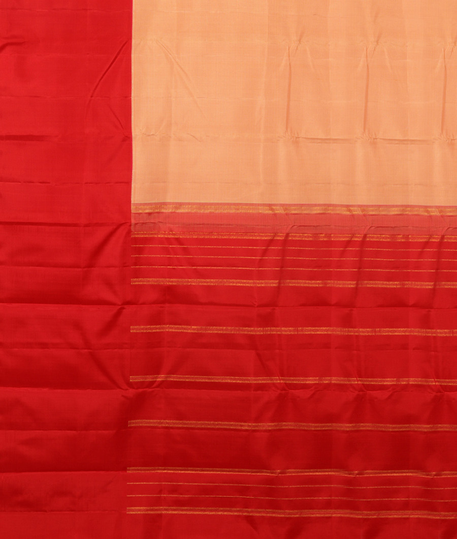 Cream and Beige Handwoven Kanjivaram Silk Saree T2440214