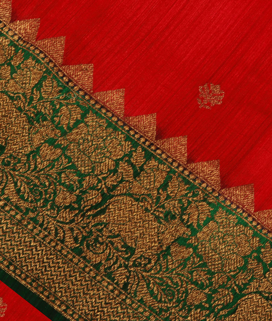 Red Banaras Tussar Saree T287211-image