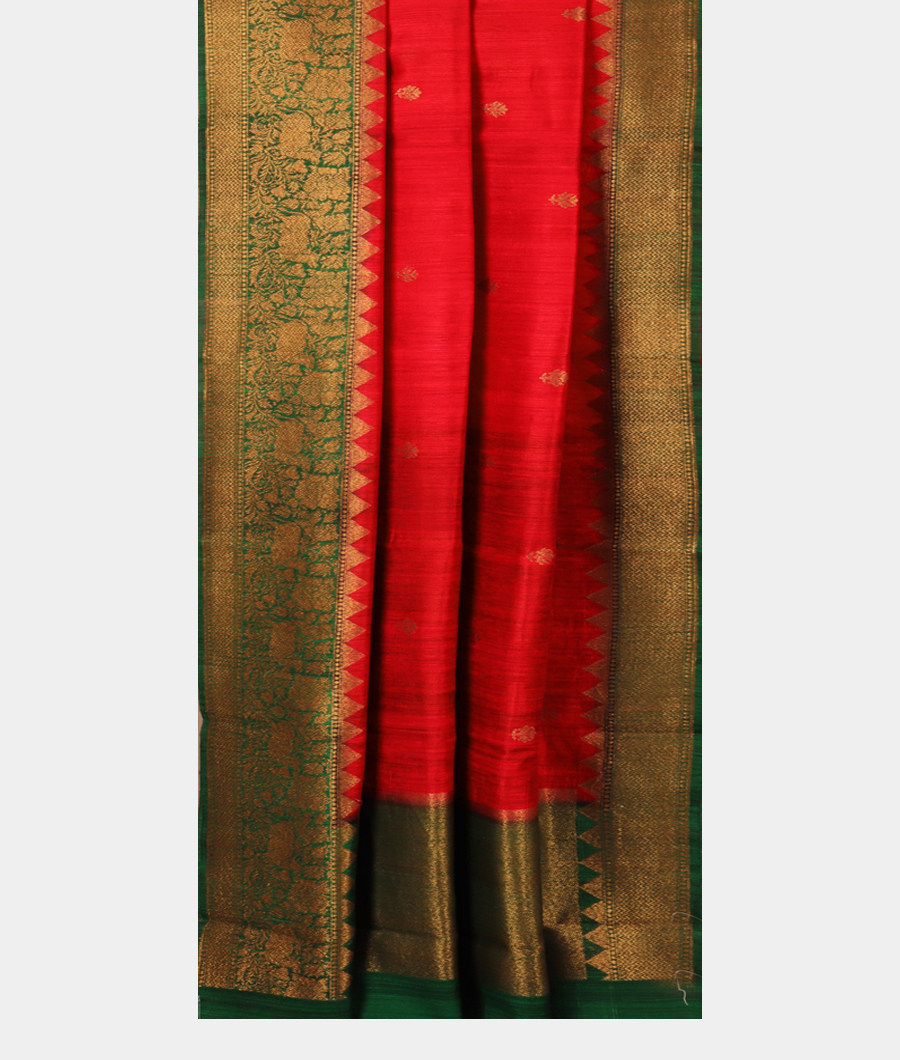 Red Banaras Tussar Saree T2872112