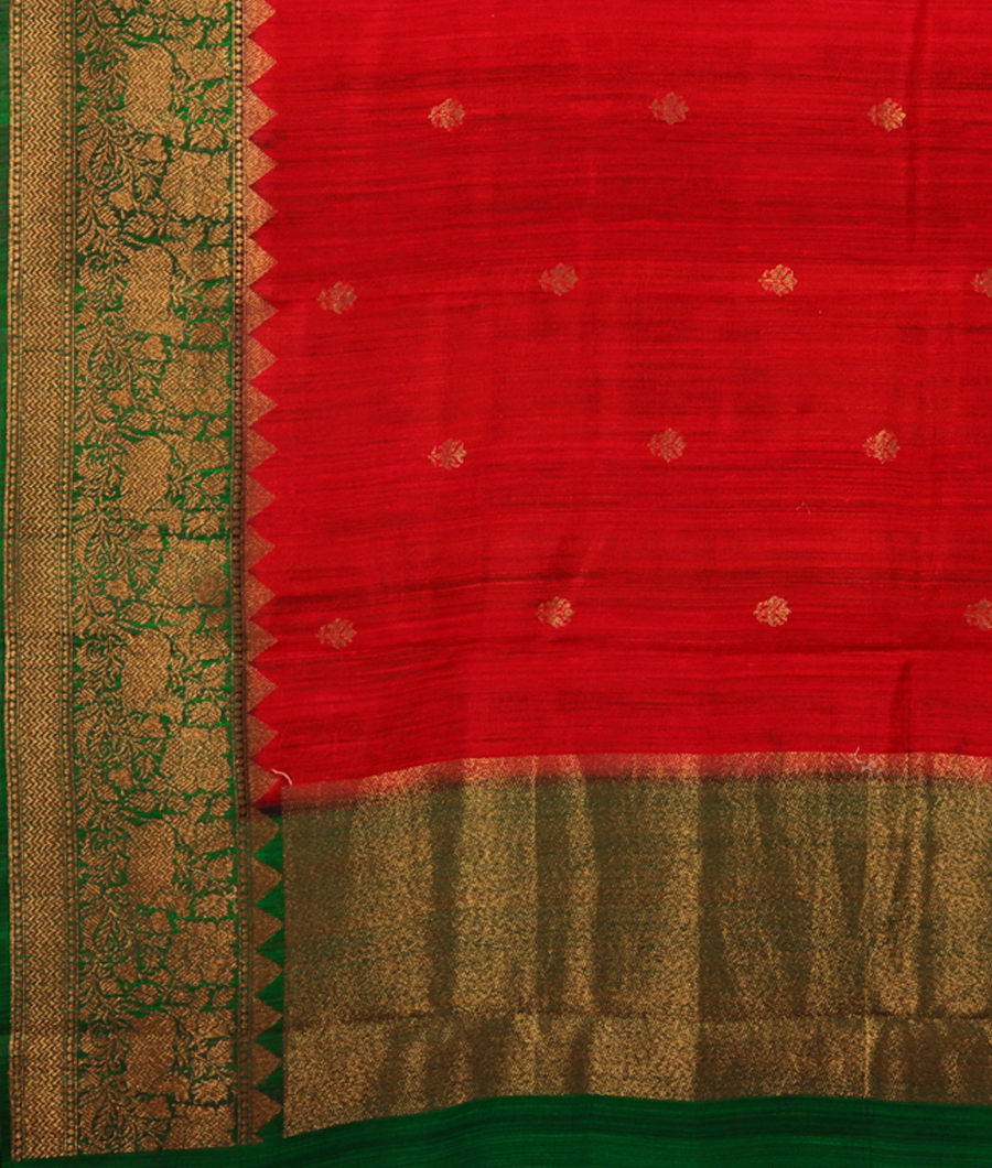Red Banaras Tussar Saree T2872114