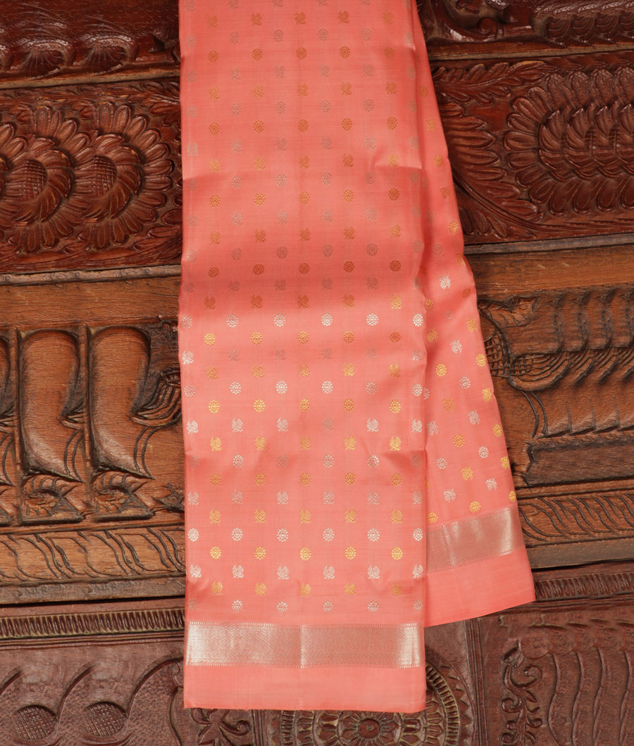 Peach Handwoven Kanjivaram Silk Saree T286009-image