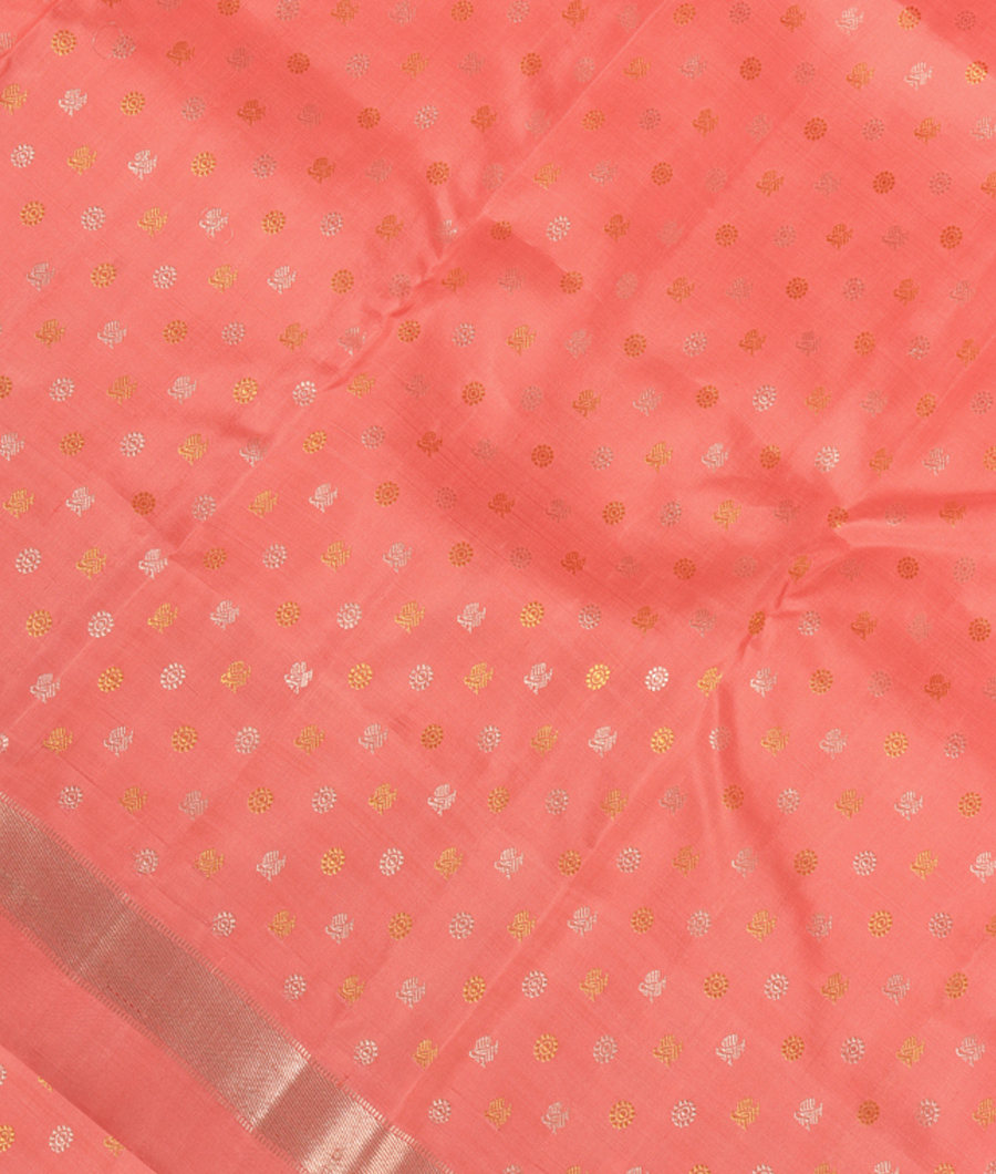 Peach Handwoven Kanjivaram Silk Saree T2860095