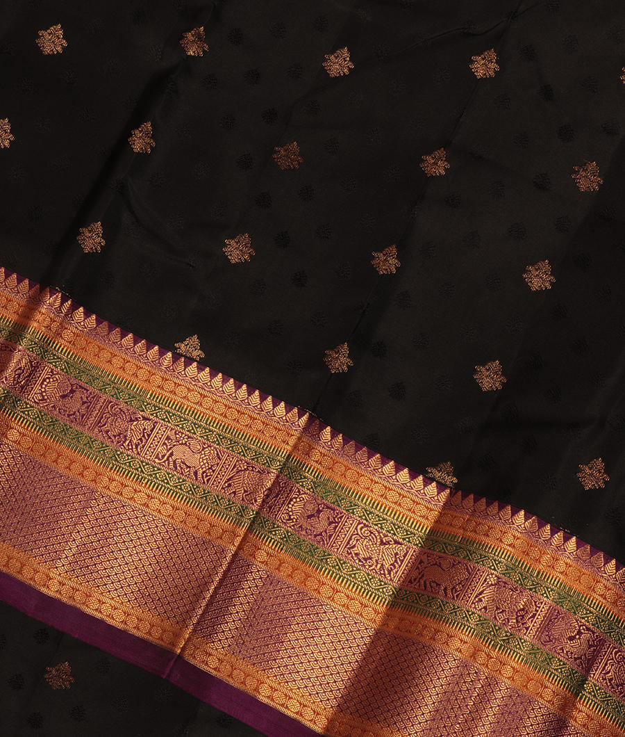 Black Soft Silk Saree T287028-image