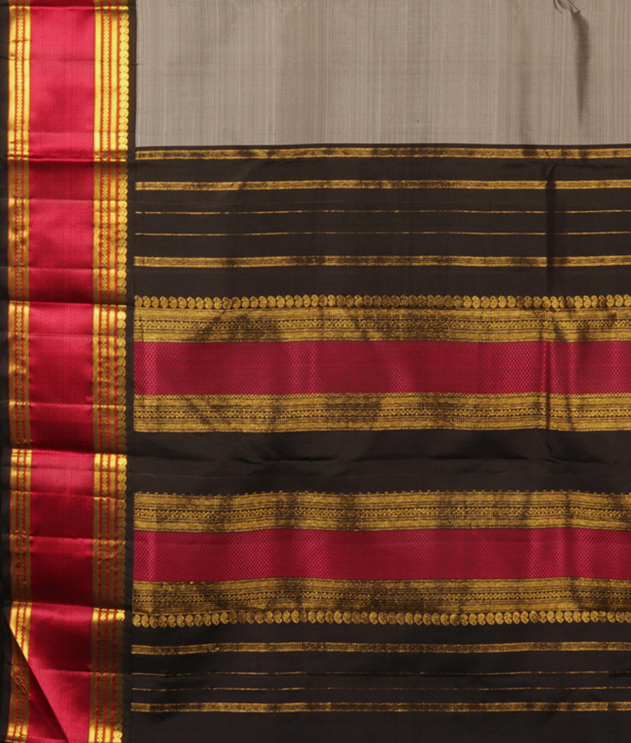 Grey Handwoven Kanjivaram Silk Saree T2712154