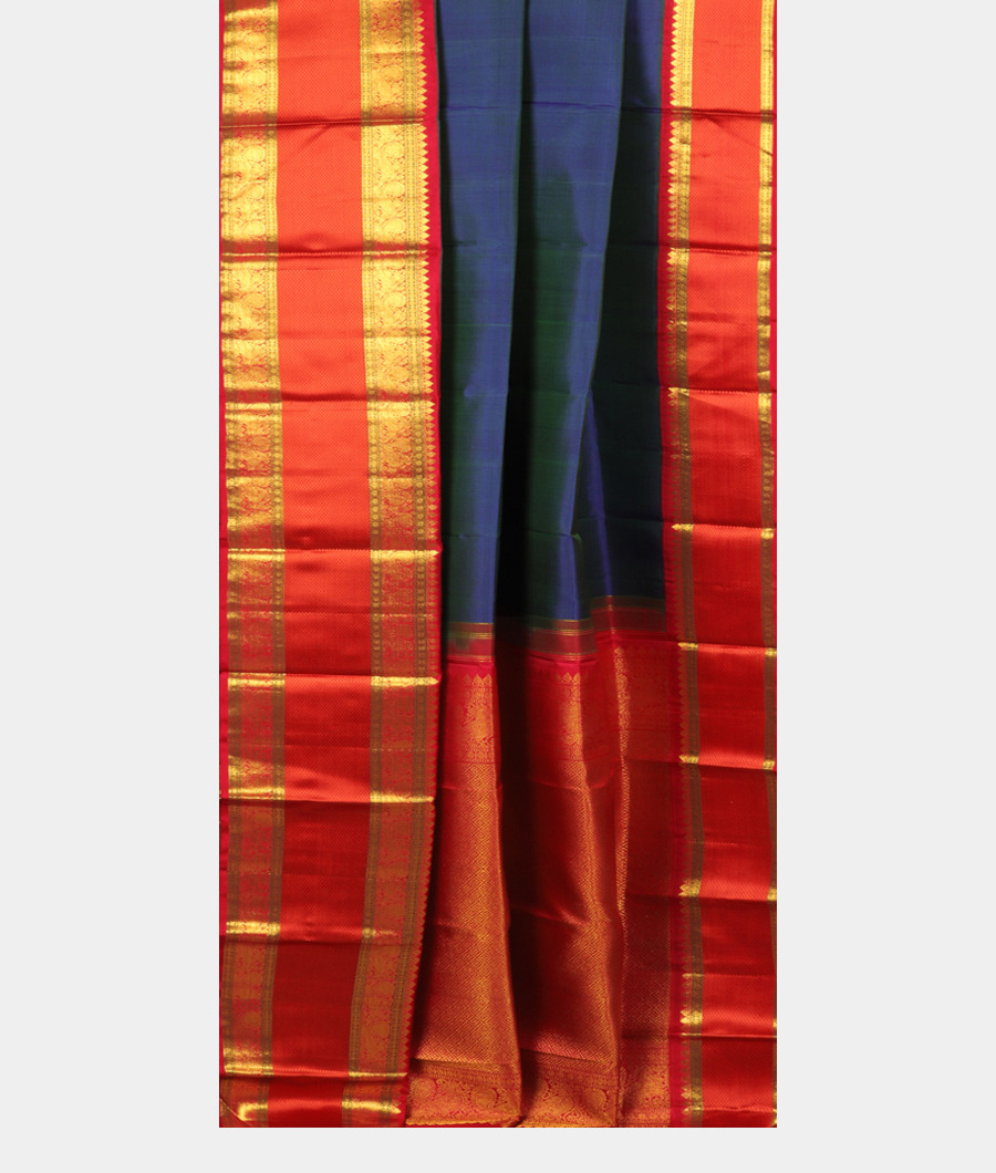 Peacock Blue Handwoven Kanjivaram Silk Saree  T2664702