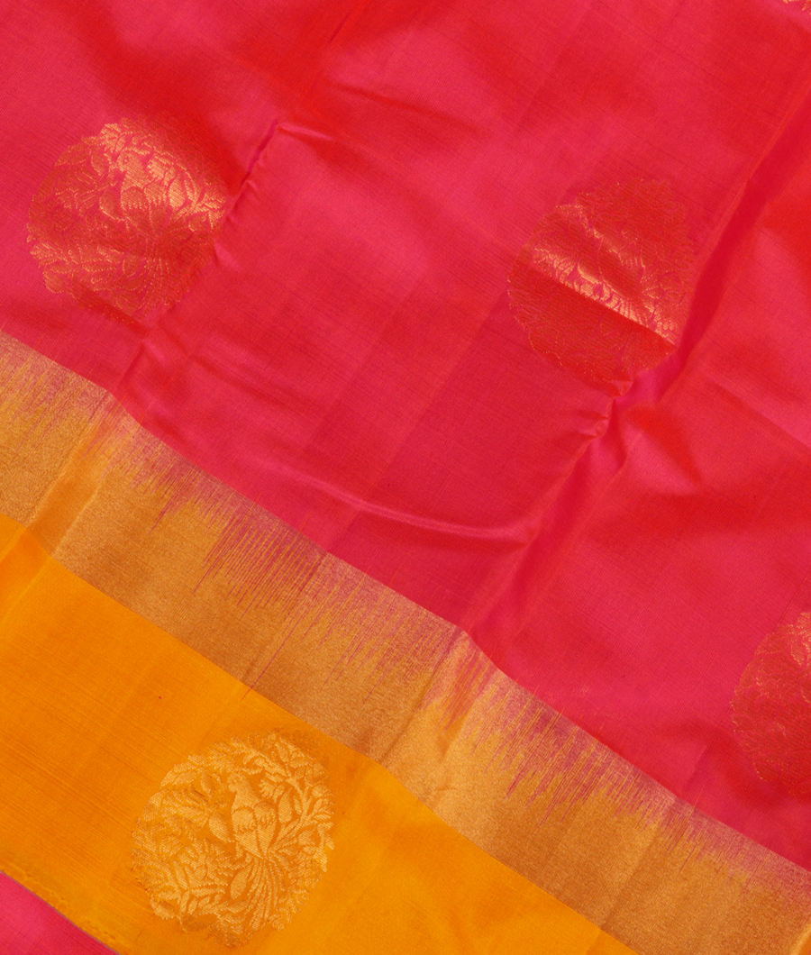 Pinkish Orange Soft Silk Saree T262004-image