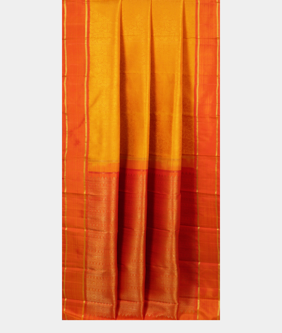 Yellow Handwoven Kanjivaram Silk Saree T1212352