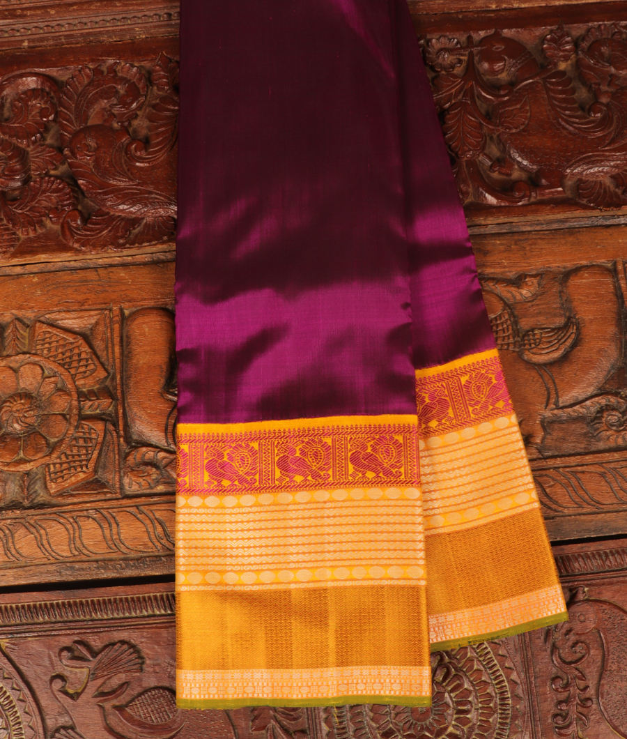 Purple Handwoven Kanjivaram Silk Saree T245490-image