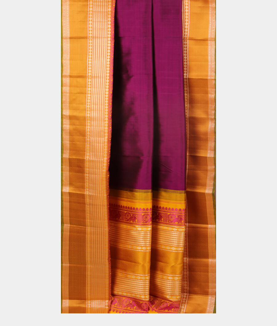 Purple Handwoven Kanjivaram Silk Saree T2454902