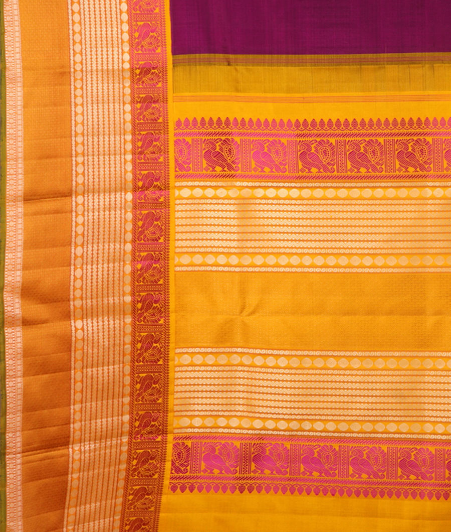 Purple Handwoven Kanjivaram Silk Saree T2454904