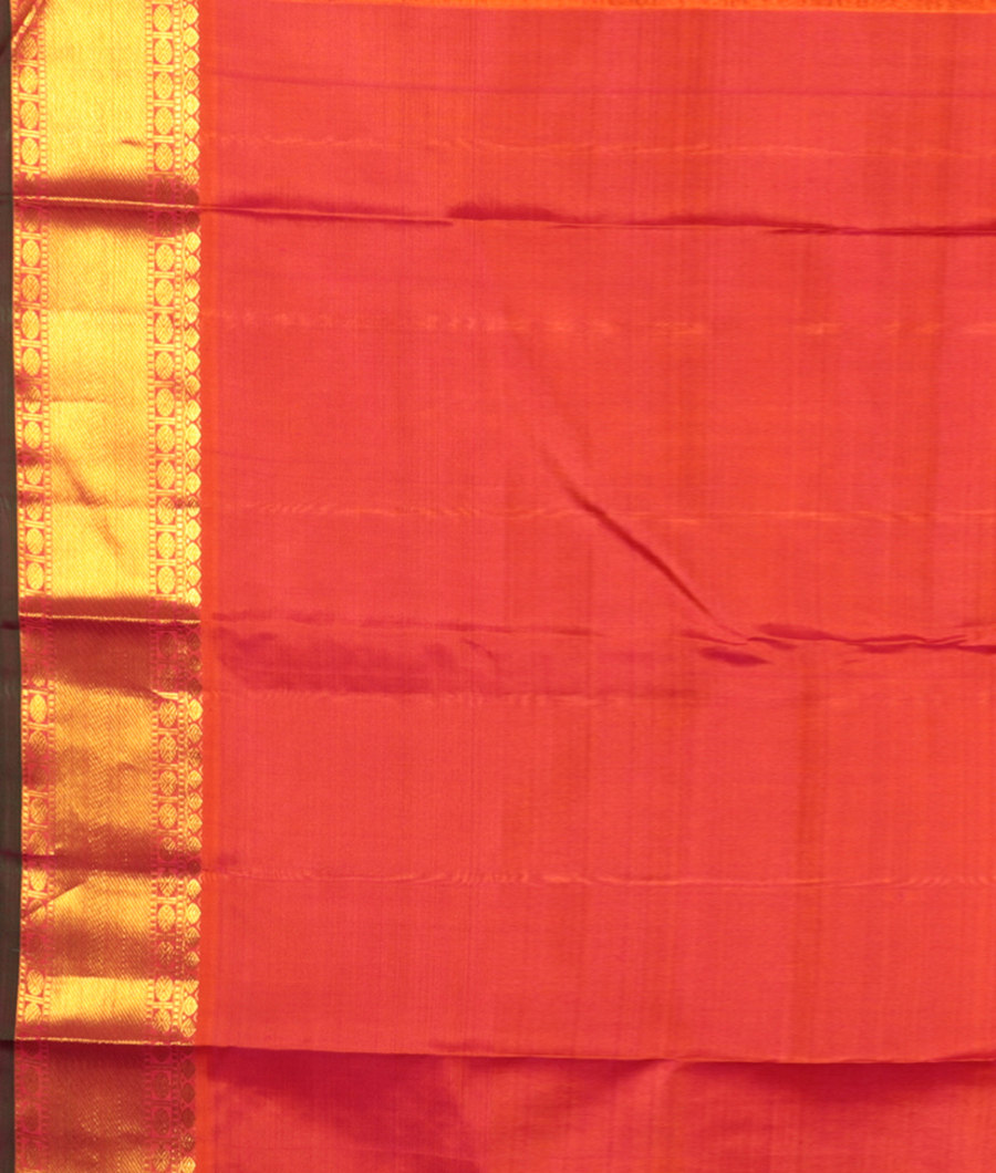 Pinkish Orange Handwoven Kanjivaram Silk Saree T2917873