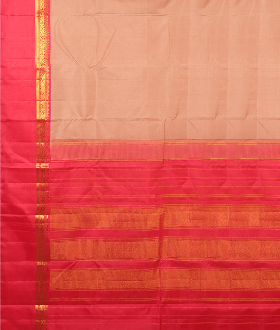 Beige Handwoven Kanjivaram Silk Saree T2606404