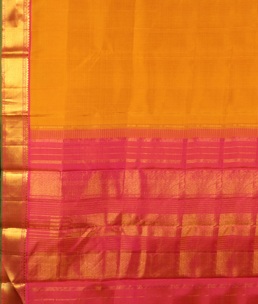 Yellow Handwoven Kanjivaram Silk Saree T2573894