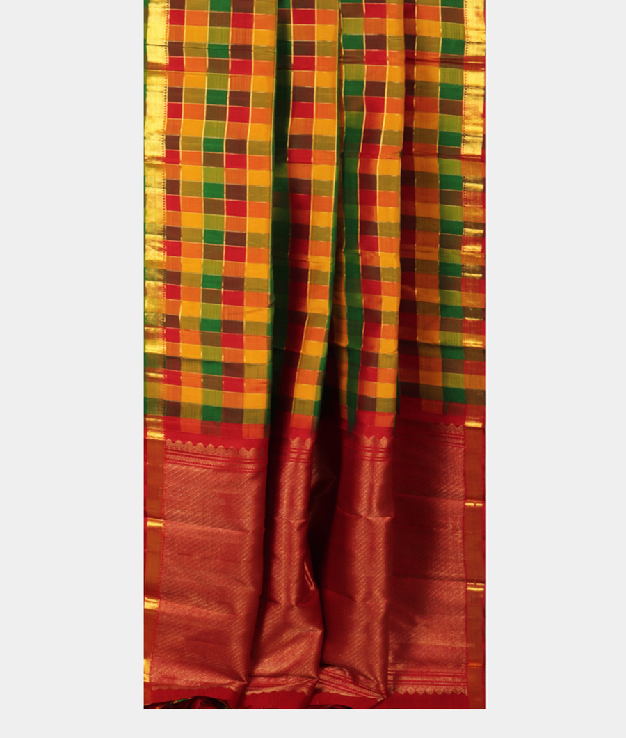 Multicolour Handwoven Kanjivaram Silk Saree T932302