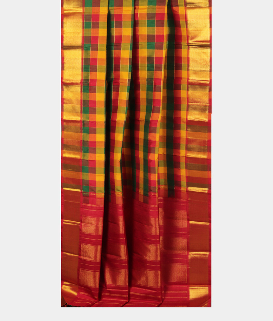 Multicolour Handwoven Kanjivaram Silk Saree T2606002