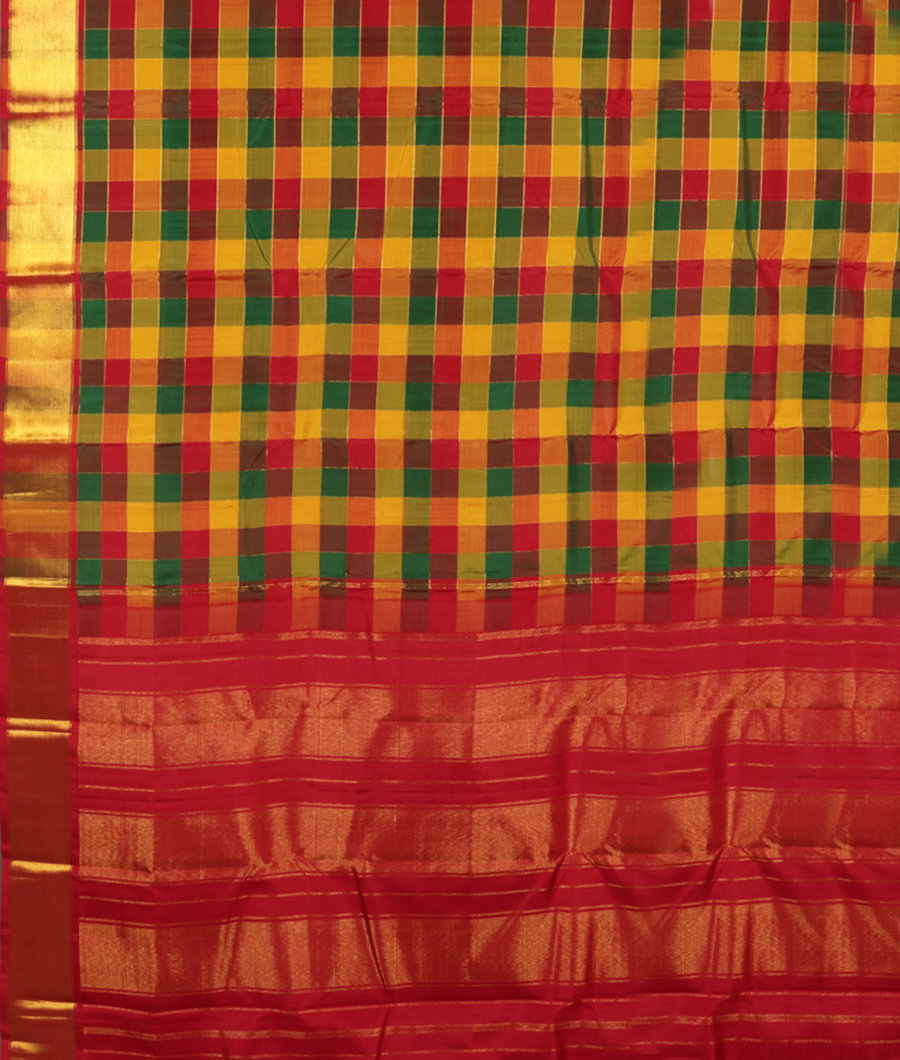 Multicolour Handwoven Kanjivaram Silk Saree T2606004