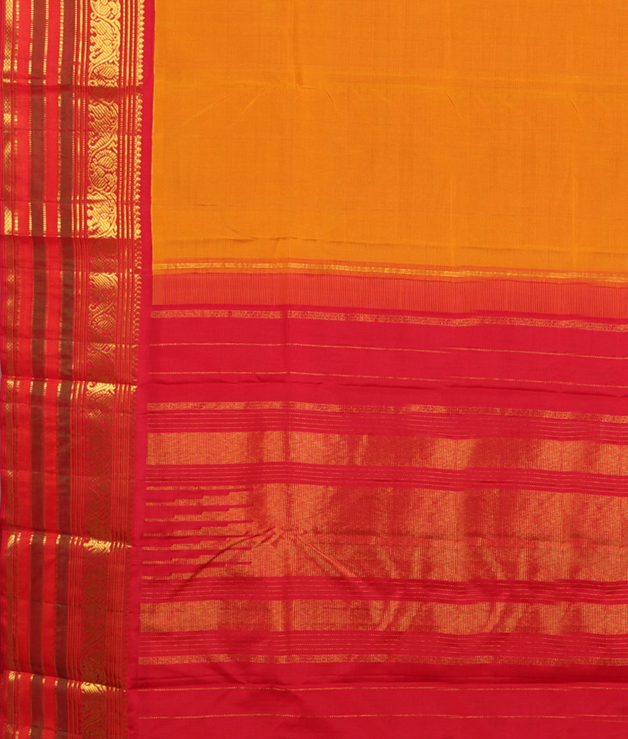 Yellow Handwoven Kanjivaram Silk Saree T2725494