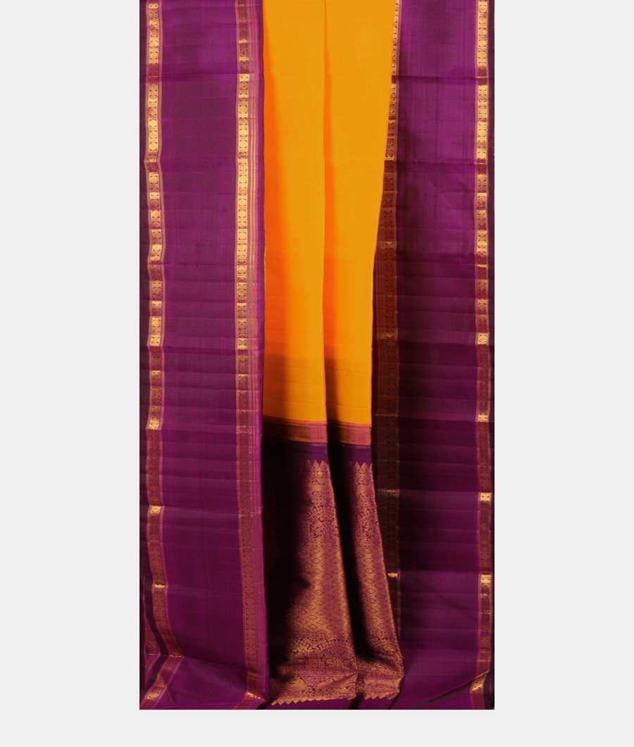 Yellow Handwoven Kanjivaram Silk Saree T2596522