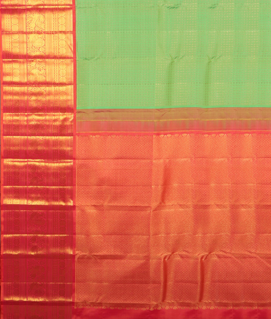Green Handwoven Kanjivaram Silk Saree T2770814
